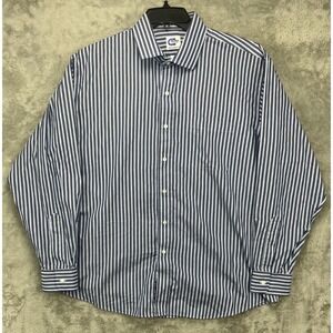 MagnaClick Men's Shirt Large 16-16.5/34-35 Striped‎ Long Sleeve Button Up